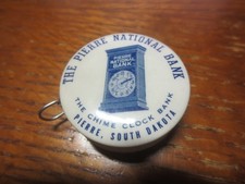 Scarce Antique Celluloid Pierre National Bank SD Sewing Tape Measure picture