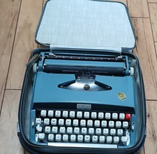 Vintage 1969 Brother Webster XL-500 Blue Ultra Portable Typewriter W/ Case  picture