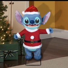 Disney 3ft Animated Stitch Christmas Prop – Musical Animatronic, Santa Outfit picture
