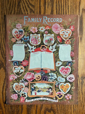 Antique 1925 Family Record Chromolithograph Tyrone PA Unfilled picture