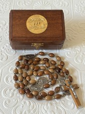 Vintage Olive Wood Catholic Rosary w 2000 Jubilee Commerative Box picture