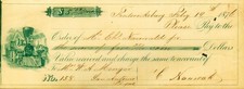Bank Draft Train Illustrated Charles Nauwald Fredericksburg TX Menger Hotel 1876 picture