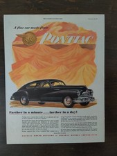 Pontiac 1947 Streamliner Vintage Magazine Print Advertisement Full Page picture
