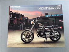 1982 Honda Nighthawk 450 CB450SC Bike Motorcycle Vintage Sales Brochure Folder picture
