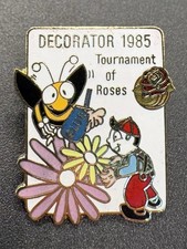 Vintage 1985 Tournament of Roses Pin Decorator Bee with Glue Rose Parade picture