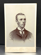 Antique 1869 Cabinet Card Handsome Man In Hat Kalamazoo Michigan Reidsema Studio picture