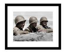 George S Patton 8x10 photo with Thedore Roosevelt Jr. & Terry Allen General WW2 picture