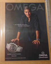 OMEGA WATCH Magazine Print Ad George Clooney Speedmaster Advertising picture