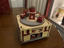 Very Rare- Vintage Trucks/Fire Station Music Box-Tune:Smoke Gets In Your Eyes picture