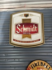 VINTAGE SCHMIDT BEER LIGHT UP MOTION SIGN 19” X 22” HEILEMAN WISCONSIN SCHMIDT’S picture