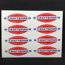 1.75 Inch 1950's CRAFTSMAN TOOLS x 8 Vintage Style DECAL, Vinyl STICKER picture