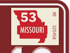 1953 Missouri License Plate Registration Sticker, MO, Classic, Vintage, Tag picture