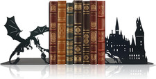 Metal Dragon Bookends, Castle Fantasy Decorative Book Ends picture