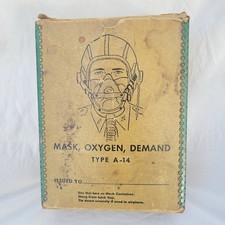 WWII USAAF A-14 Oxygen Mask Flight Helmet Ohio Chemical Vintage Original Box picture