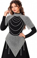 Silver Chainmail Body Handmade Chainmail Hip Belt Skirt – Silver Aluminum picture