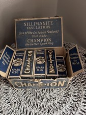Vintage NOS Champion J-4 Spark Plugs 10 Pack Display Flathead Ford-missing one picture