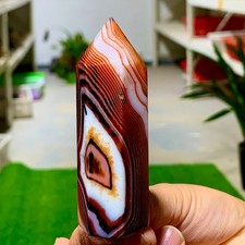 92G Natural red sardonyx striped agate crystal mineral column Healing picture