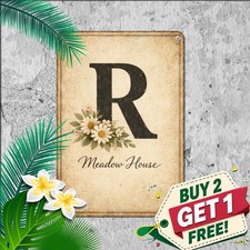 Personalized Monogram Letter P Metal Sign Custom Family Initial Wall Plaque picture