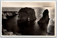 Antique Lebanon Postcard BEIRUT Beyrouth Raouche Pigeon Rocks RPPC picture