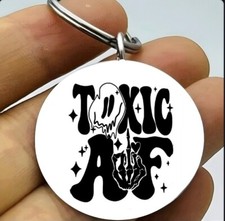 Cute Toxic Af Hot Skull Finger Art Cute Keychain picture