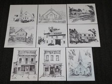 VINTAGE 9 SKETCHES OF ALTAMONT NY VILLAGE LANDMARKS 100th ANNIVERSARY by NAVILIA picture