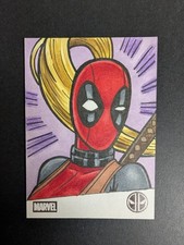 2025 Topps Chrome Deadpool Sketch Card Ladypool BRENT RAGLAND 1/1 picture