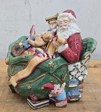 Fitz and Floyd Old Fashioned Christmas Santa Sleigh and Presents Cookie Jar 4.5q picture