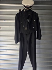 VINTAGE US Air Force OFFICER Dress Uniform Lot Jacket Trousers White And Blue picture