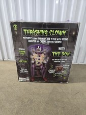Spirit Halloween Tekky Toys Rare 2013 Thrashing Clown With TNT Box Animated Prop picture