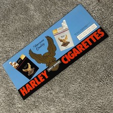 VTG 1990s Harley Davidson Cigarettes Cardboard Sign Advertising Store Display picture