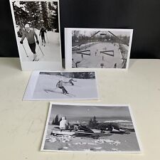 Vintage Winter Sport Photos Lot, Ski Doo 440, Ice Skating, Skiing Snowmobiling picture