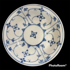 Antique Koenigszelt Silesia Blue Lace Flowers Strawflower Saucer Small Bowl 5.5