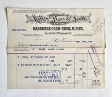 Antique 1896 Billhead Miller Sloss Scott Hardware San Francisco CA Mine Mill USA picture