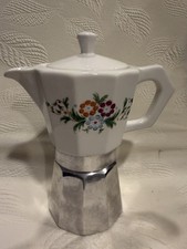 Vintage Italian  Aluminum And Ceramic Stove top Expresso Maker picture