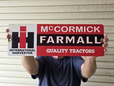 LARGE VINTAGE INTERNATIONAL HARVESTER MCCORMICKFARMALL PORCELAIN SIGN 18