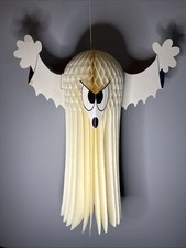 Vintage Danish Amscan Halloween Ghost Hanging 3D Paper Honeycomb Die-Cut picture