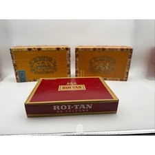 Vintage Roi-Tan Cigar Box Lot El Roi-Tan Flor Fina Wood & 50 Falcons Cardboard picture