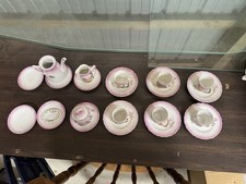Vintage Pink Lusterware Courting Couple Miniature Tea Set  picture