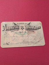 1898 League of American Wheelmen Bicycle Club Membership Ticket Card Antique LAW picture