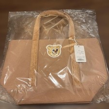LOVERARY BY FEILER Teddy Canvas Tote Bag Bear Patch Beige New with Tags Japan picture