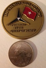 UNITED STATES ARMY III ARMORED CORPS CHIEF OF STAFF CHALLENGE COIN picture