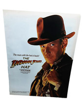 1989 Stetson Indiana Jones Hat Harrison Ford Print Ad Original 80s picture