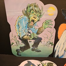 Lot of 5 Vintage Die-Cut Halloween Decorations Two Sided picture