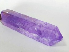 AMETHYST CRYSTAL SINGLE TERMINATED QUARTZ PENCIL OBELISK WAND PURPLE POINT GEM picture
