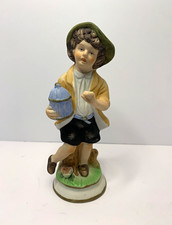 Vintage Bisque Porcelain Boy Figurine w/ Birdcage Il Musichiere Astoria NY MINT picture