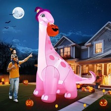 13FT Giant Halloween Inflatables Decorations Outdoor Pink Dinosaur Huge picture