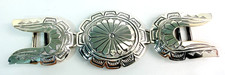 Vintage Sterling Silver Concho Ranger Belt Buckle Set Southwestern Sunburst picture