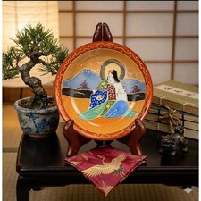 Vintage Hand Painted Japanese Moriage Plate Geisha Mount Fuji Porcelain H Mark picture