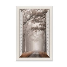 Renditions Gallery Open Window View of Misty Road Gallery Wrapped Canvas Wall picture