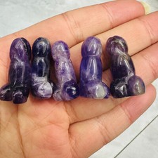 5PC Natural Amethyst Genitalia Quartz Crystal Energy Reiki Healing Stone Gift picture